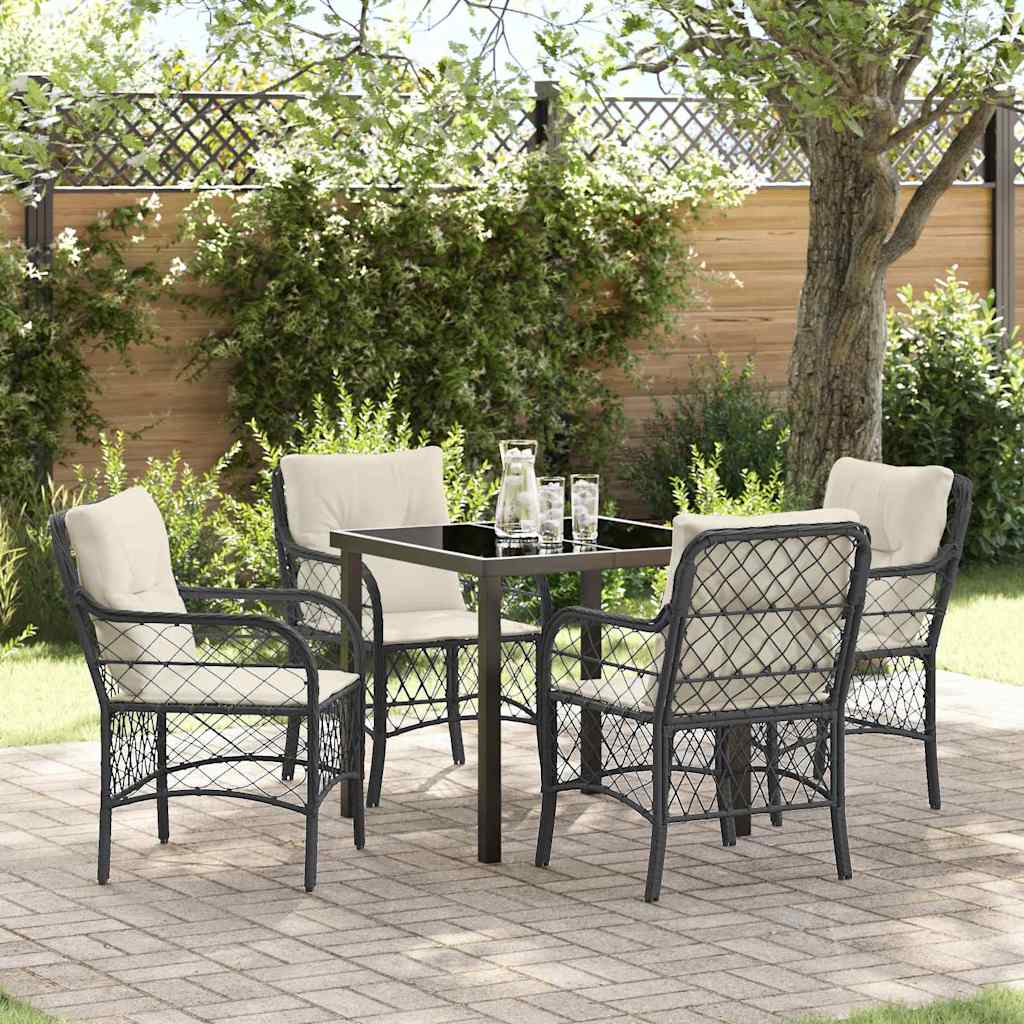 Ensemble de salle à manger pour jardin 5 pcs Noir polyrotin - XIOS