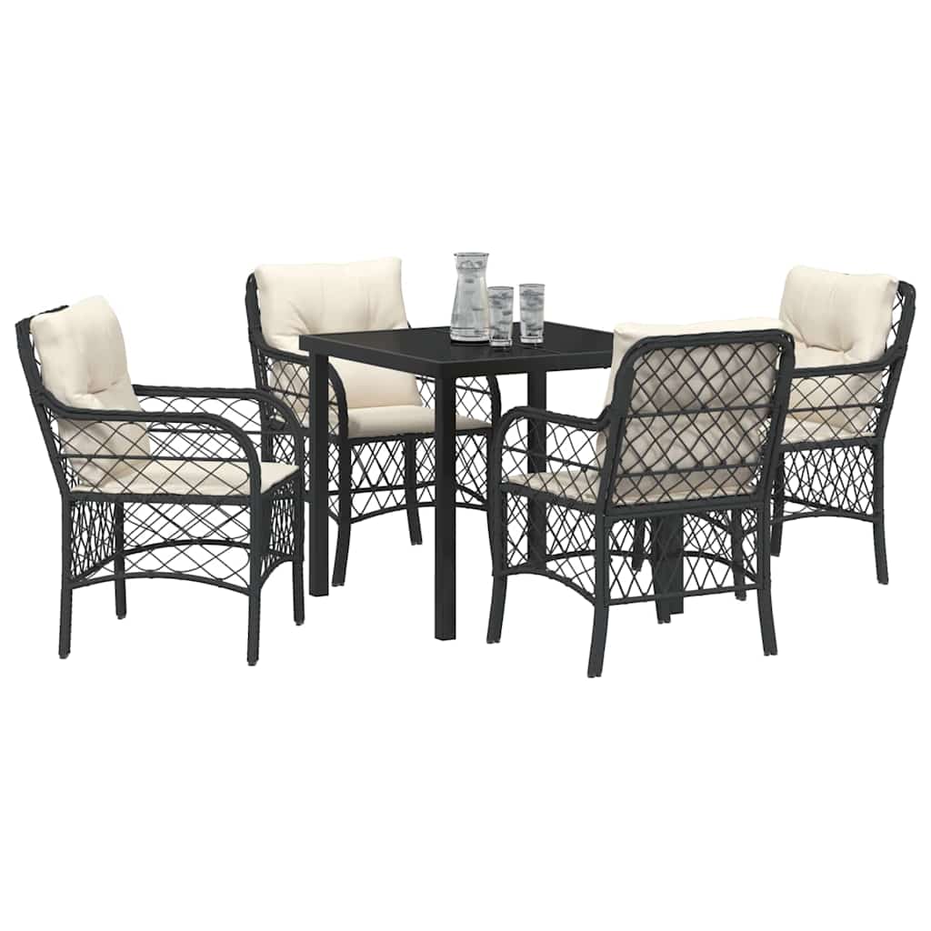 Ensemble de salle à manger pour jardin 5 pcs Noir polyrotin - XIOS
