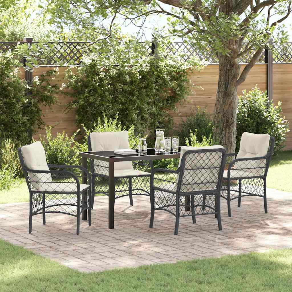 Ensemble de salle à manger pour jardin 5 pcs Noir polyrotin - XIOS