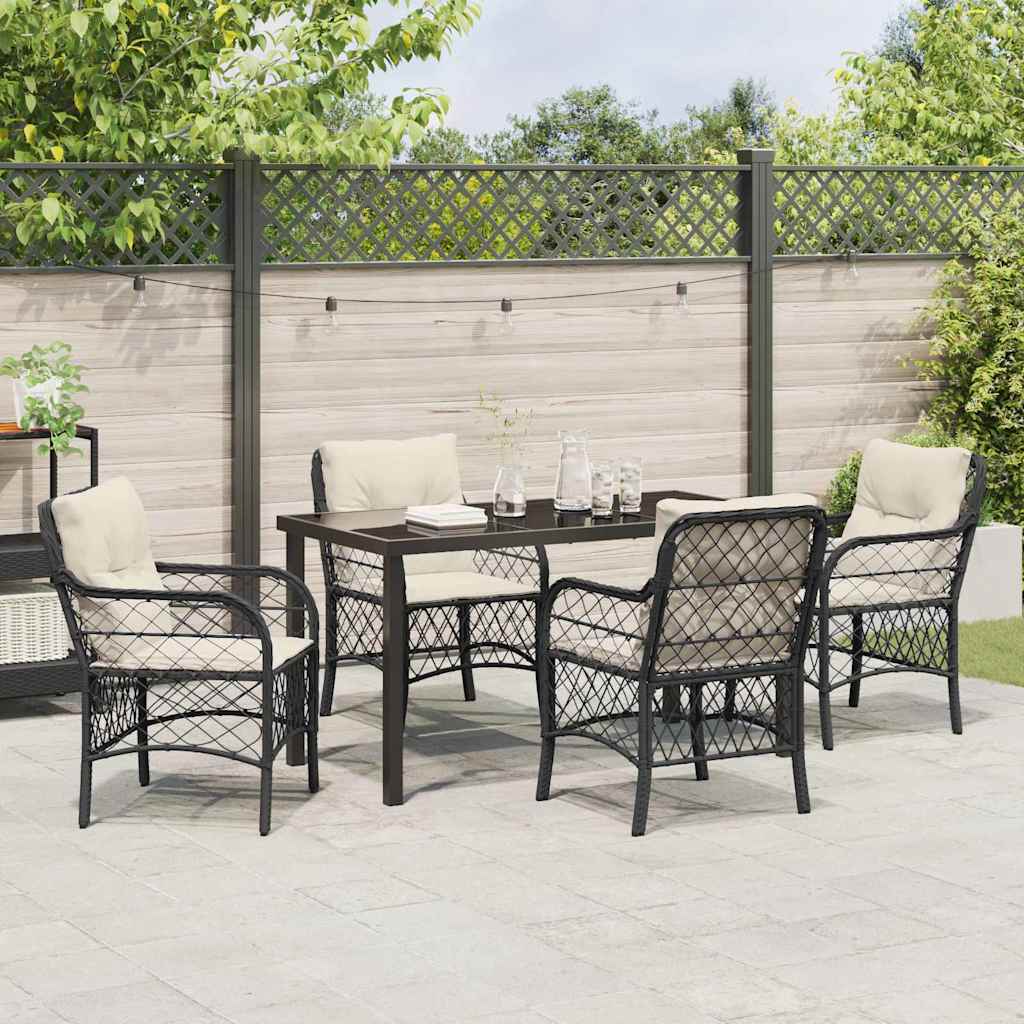 Ensemble de salle à manger pour jardin 5 pcs Noir polyrotin - XIOS