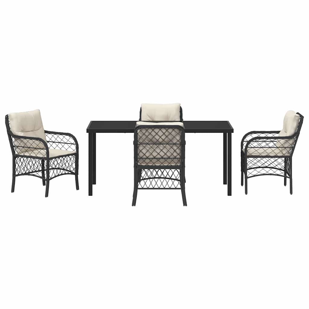 Ensemble de salle à manger pour jardin 5 pcs Noir polyrotin - XIOS