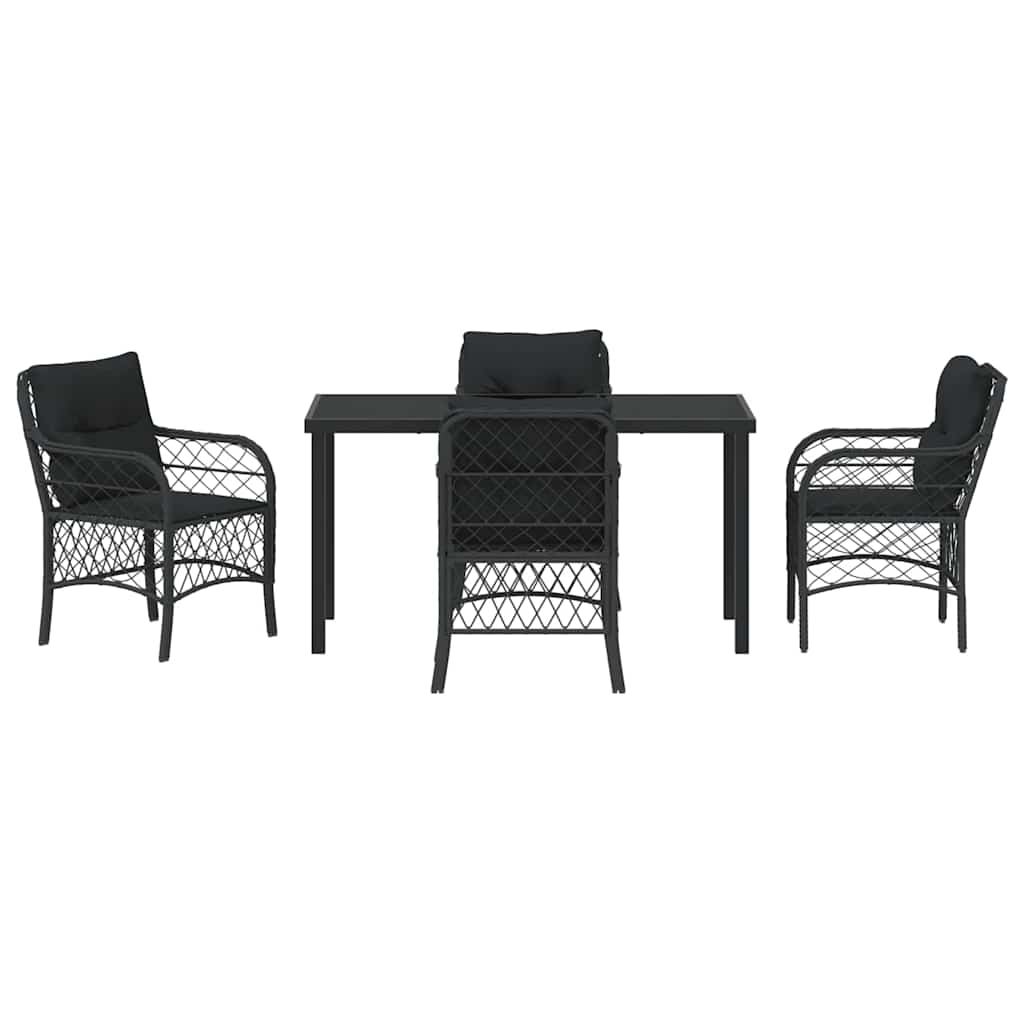 Ensemble de salle à manger pour jardin 5 pcs Noir polyrotin - XIOS