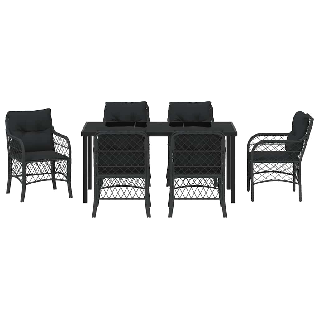 Ensemble de salle à manger pour jardin 7 pcs Noir polyrotin - XIOS
