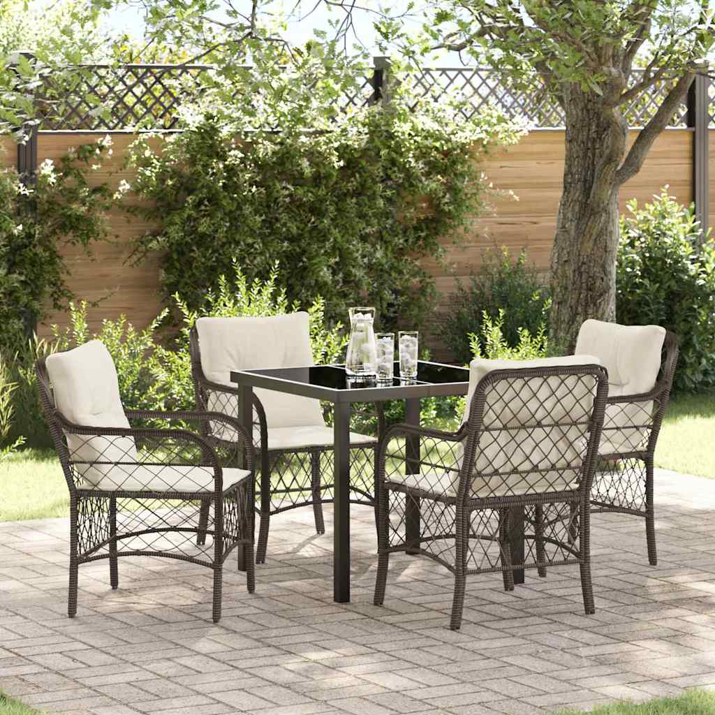 Ensemble de salle à manger pour jardin 5 pcs Marron polyrotin - XIOS