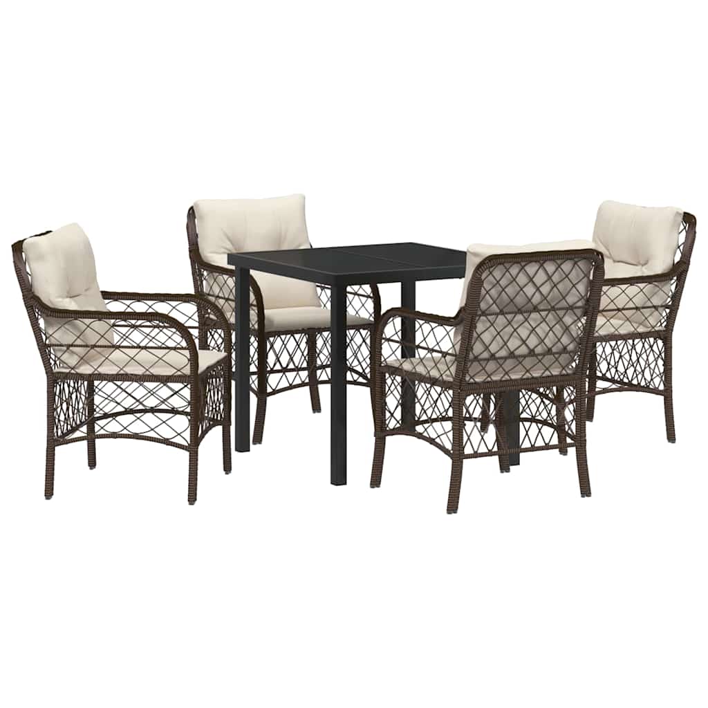 Ensemble de salle à manger pour jardin 5 pcs Marron polyrotin - XIOS