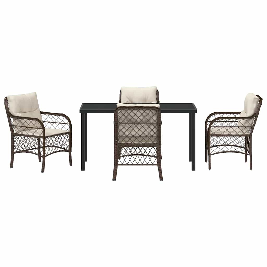 Ensemble de salle à manger pour jardin 5 pcs Marron polyrotin - XIOS