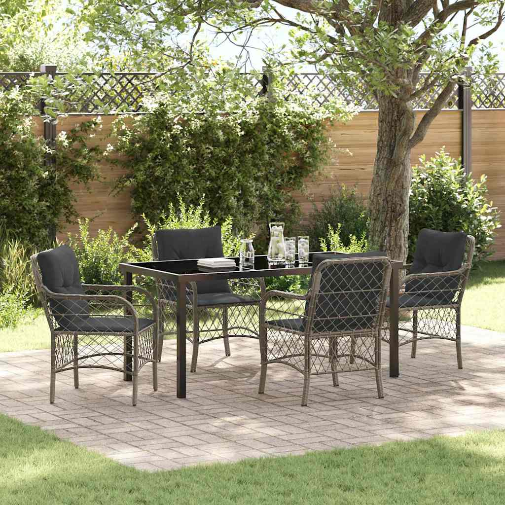 Ensemble de salle à manger pour jardin 5 pcs Gris polyrotin - XIOS