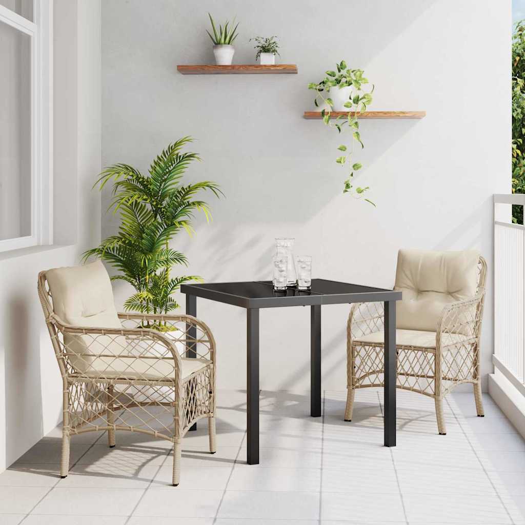 Ensemble de salle à manger pour jardin 3 pcs Beige polyrotin - XIOS
