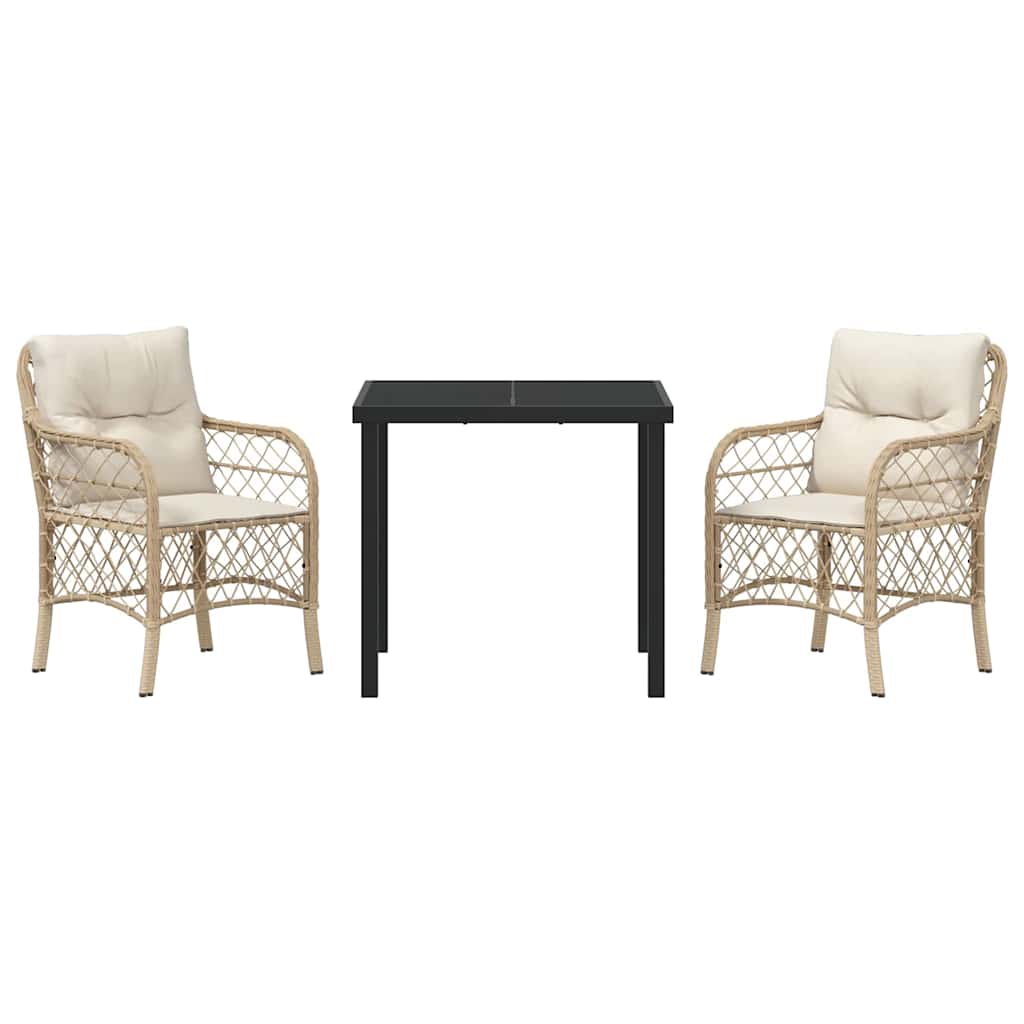 Ensemble de salle à manger pour jardin 3 pcs Beige polyrotin - XIOS