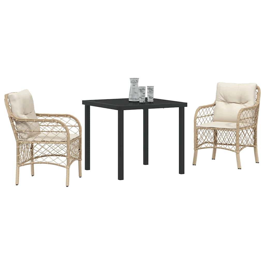 Ensemble de salle à manger pour jardin 3 pcs Beige polyrotin - XIOS