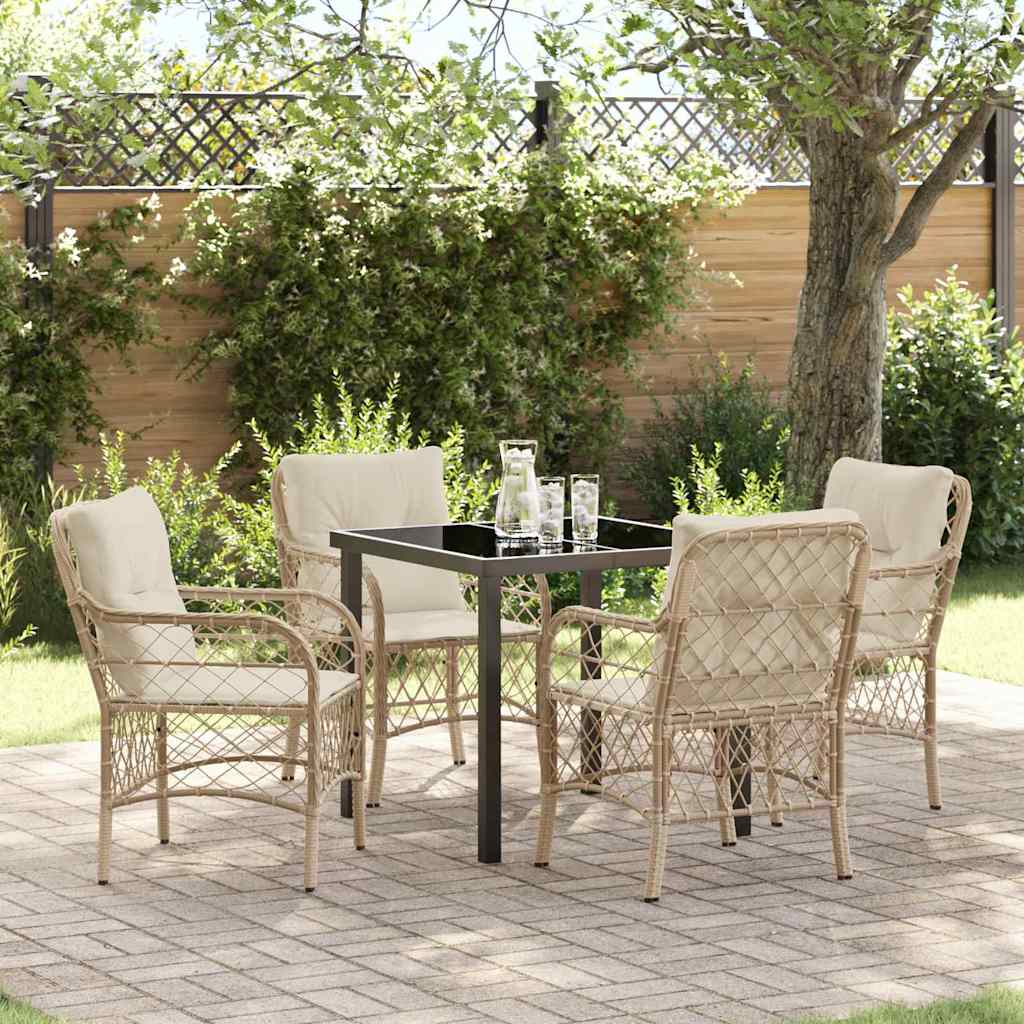 Ensemble de salle à manger pour jardin 5 pcs Beige polyrotin - XIOS