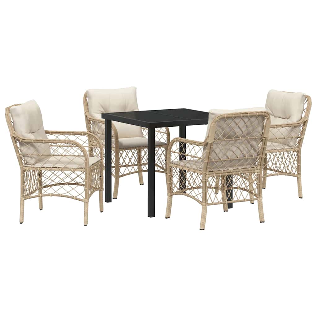 Ensemble de salle à manger pour jardin 5 pcs Beige polyrotin - XIOS