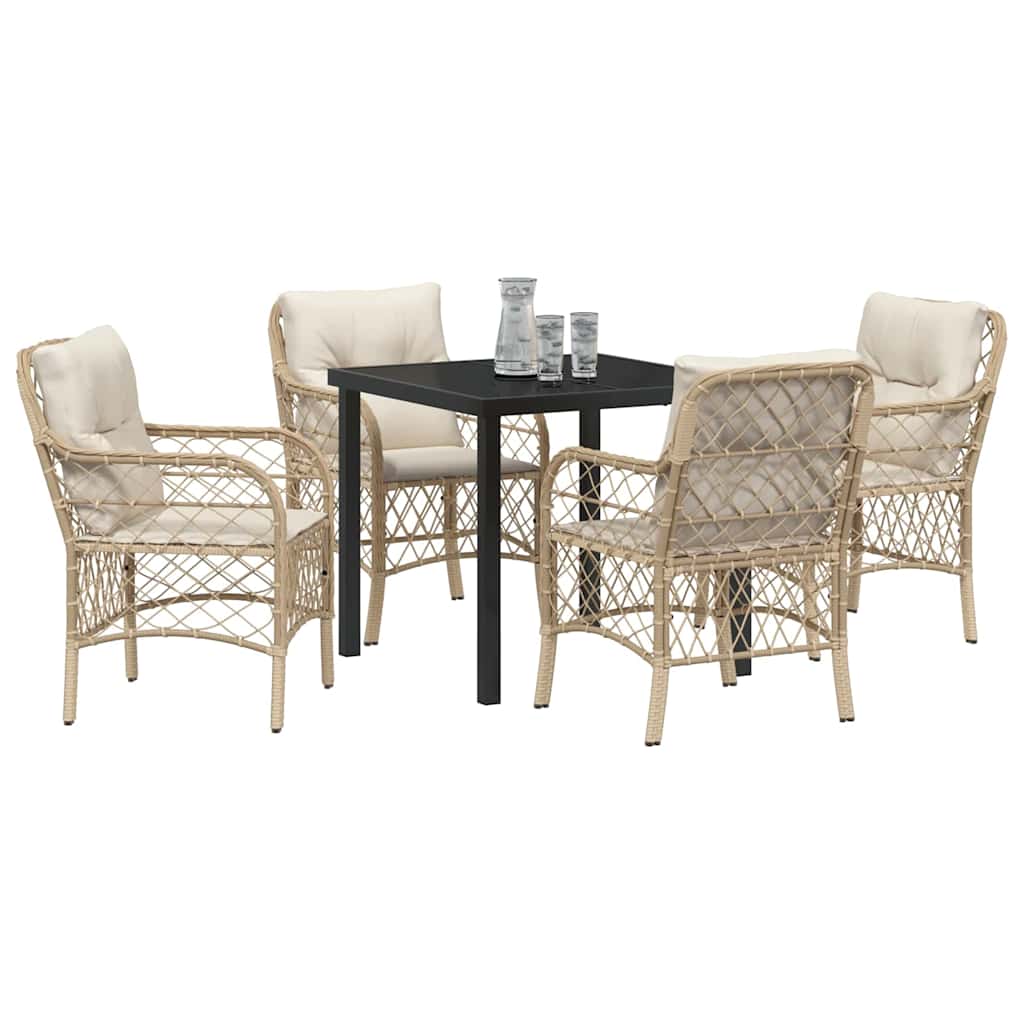 Ensemble de salle à manger pour jardin 5 pcs Beige polyrotin - XIOS