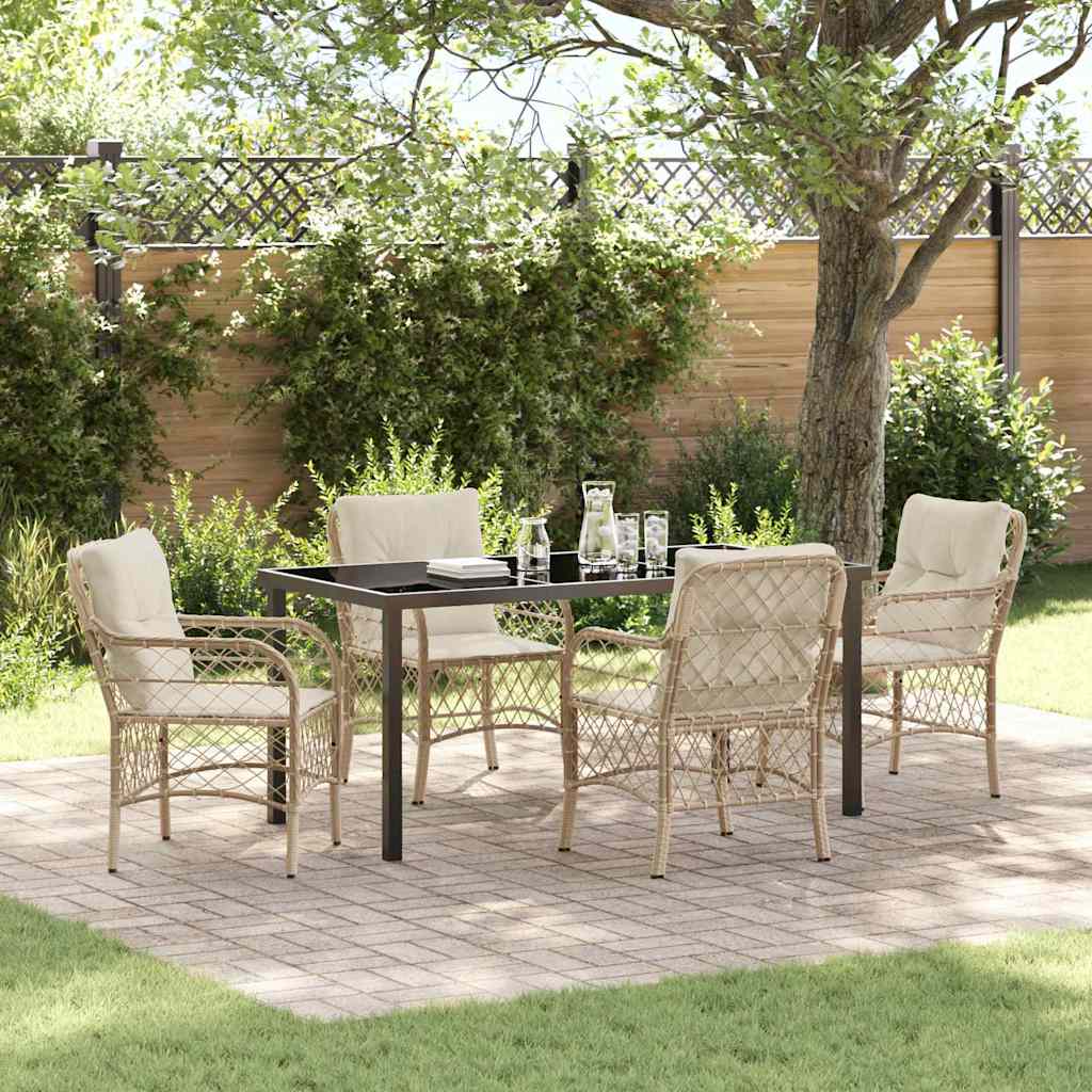 Ensemble de salle à manger pour jardin 5 pcs Beige polyrotin - XIOS