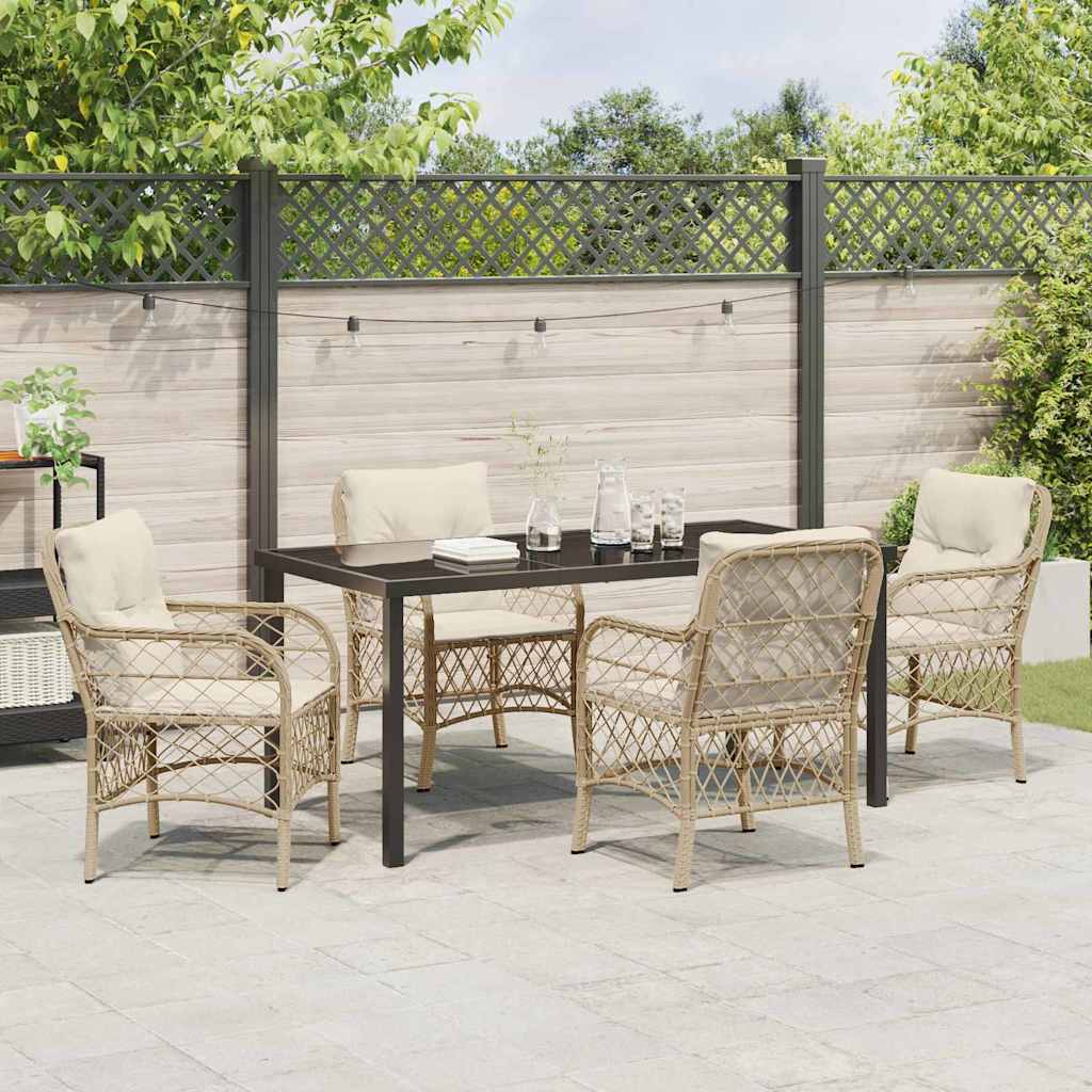 Ensemble de salle à manger pour jardin 5 pcs Beige polyrotin - XIOS