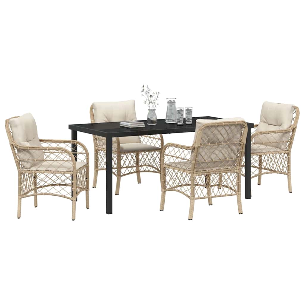 Ensemble de salle à manger pour jardin 5 pcs Beige polyrotin - XIOS