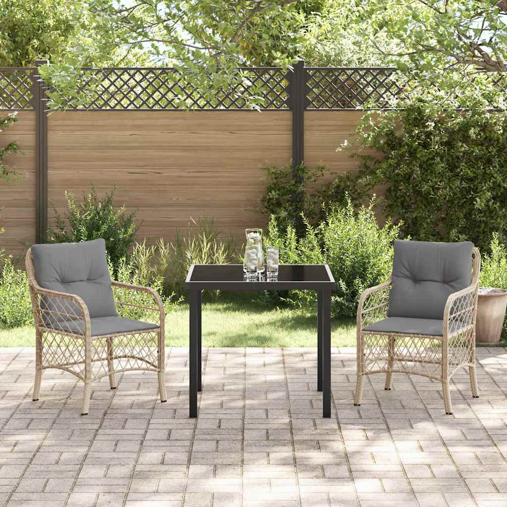 Ensemble de salle à manger pour jardin 3 pcs Beige polyrotin - XIOS