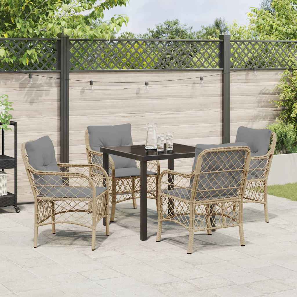 Ensemble de salle à manger pour jardin 5 pcs Beige polyrotin - XIOS