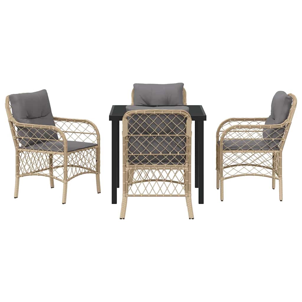 Ensemble de salle à manger pour jardin 5 pcs Beige polyrotin - XIOS