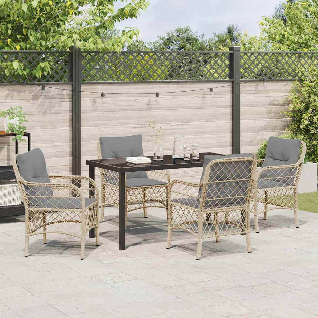 Ensemble de salle à manger pour jardin 5 pcs Beige polyrotin - XIOS