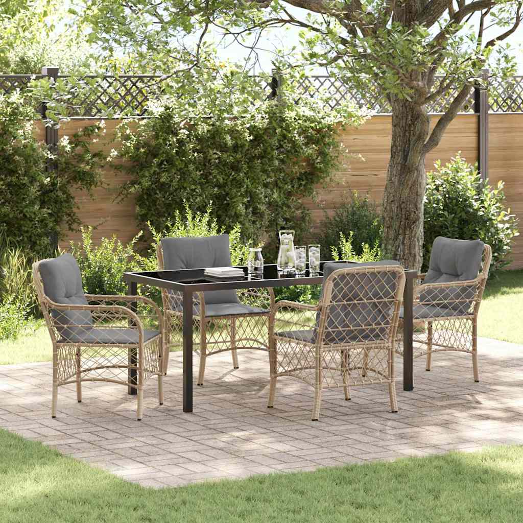 Ensemble de salle à manger pour jardin 5 pcs Beige polyrotin - XIOS