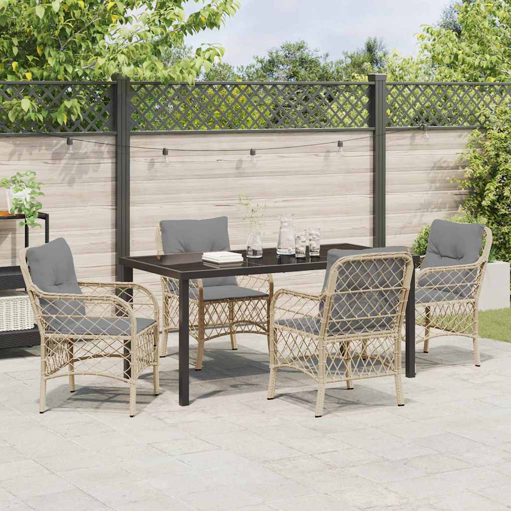 Ensemble de salle à manger pour jardin 5 pcs Beige polyrotin - XIOS