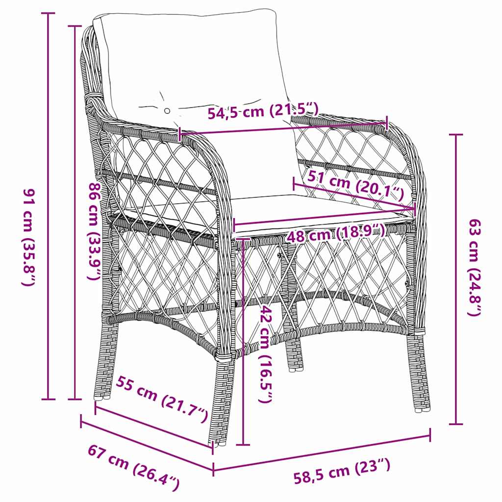 Ensemble de salle à manger pour jardin 5 pcs Beige polyrotin - XIOS