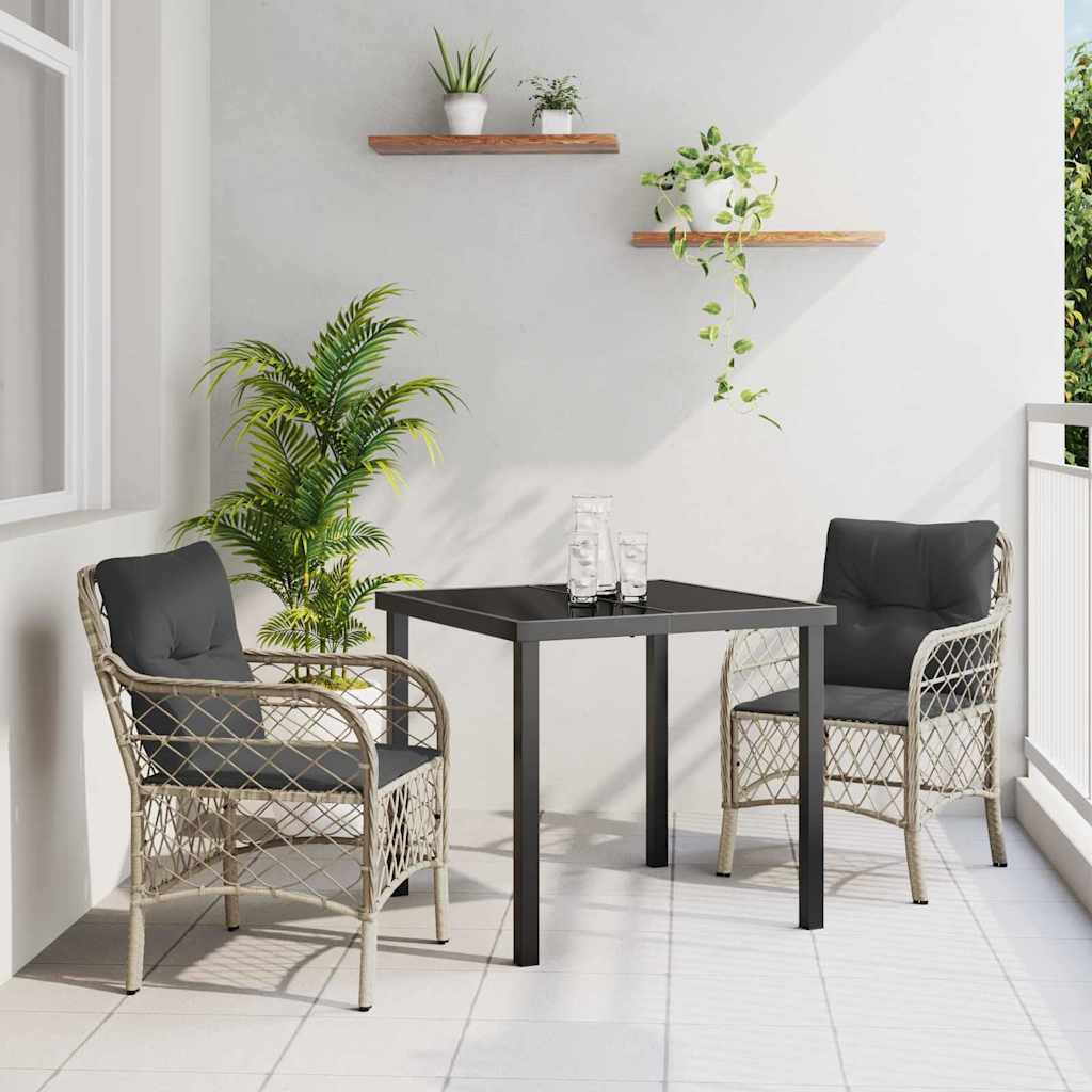 Ensemble de salle à manger pour jardin 3 pcs Gris clair - XIOS