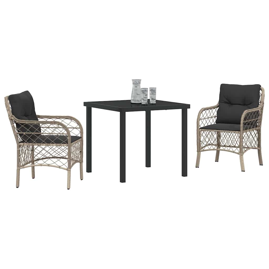 Ensemble de salle à manger pour jardin 3 pcs Gris clair - XIOS