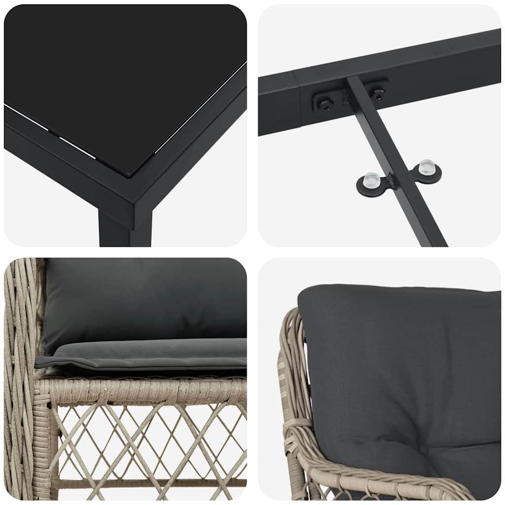 Ensemble de salle à manger pour jardin 5 pcs Gris clair - XIOS