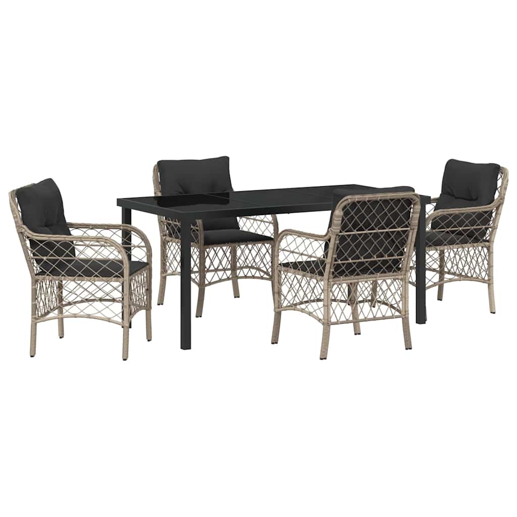 Ensemble de salle à manger pour jardin 5 pcs Gris clair - XIOS