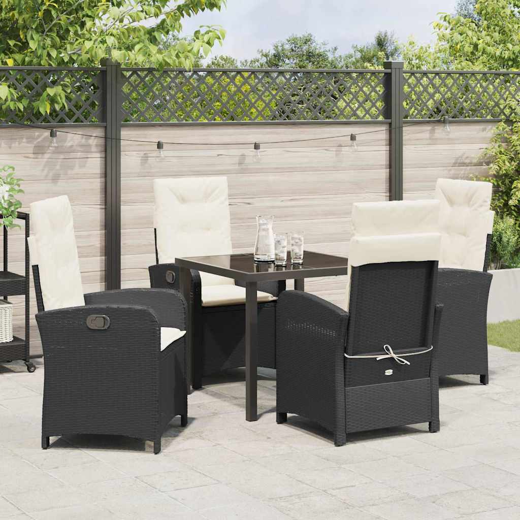 Ensemble de salle à manger pour jardin 5 pcs Noir polyrotin - XIOS