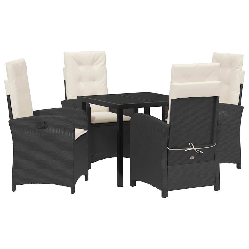 Ensemble de salle à manger pour jardin 5 pcs Noir polyrotin - XIOS