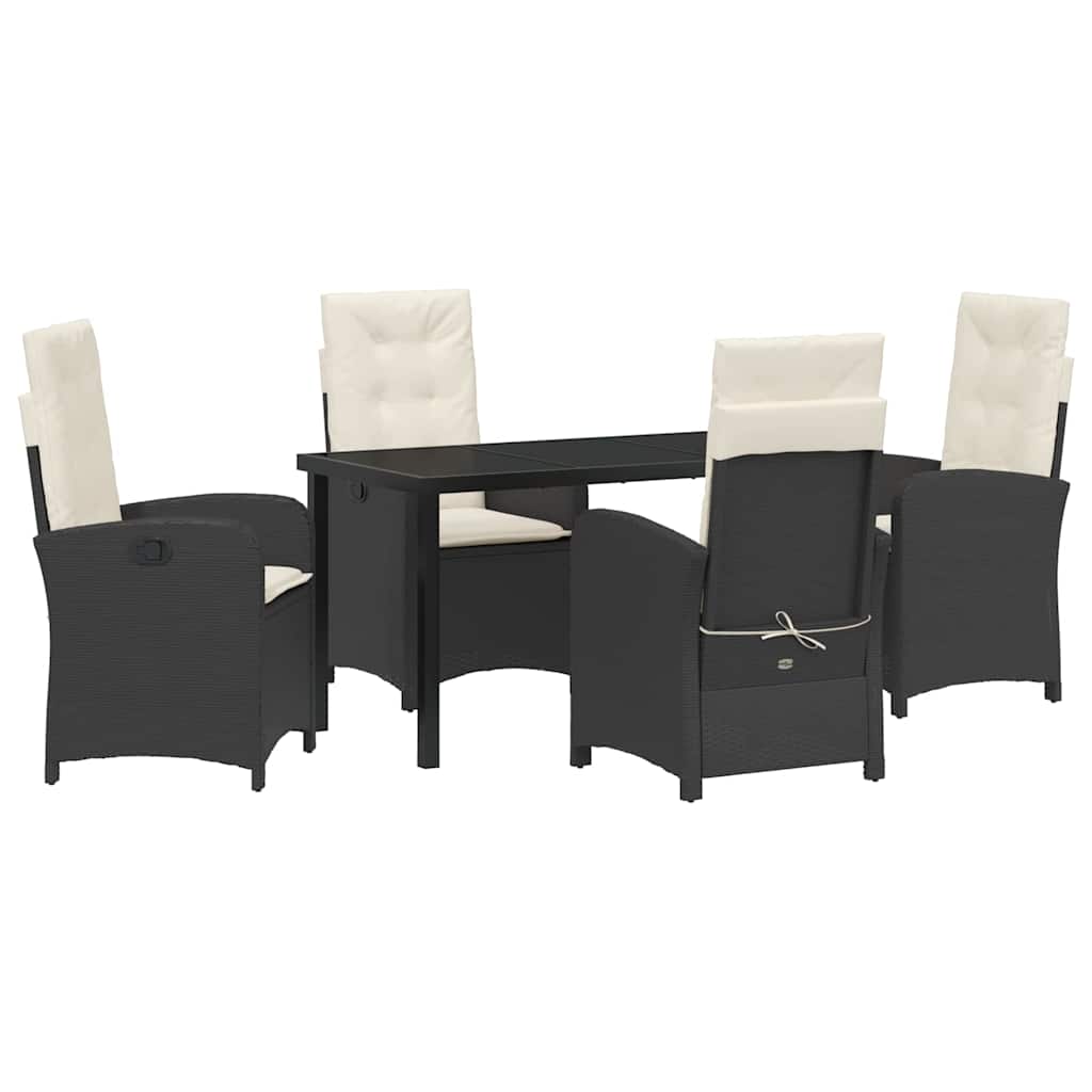 Ensemble de salle à manger pour jardin 5 pcs Noir polyrotin - XIOS