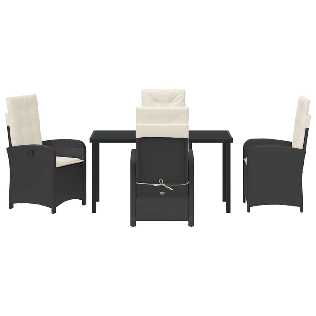 Ensemble de salle à manger pour jardin 5 pcs Noir polyrotin - XIOS