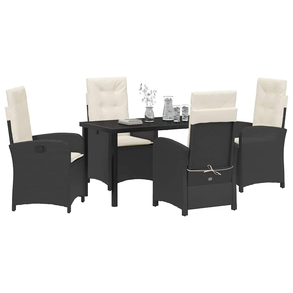 Ensemble de salle à manger pour jardin 5 pcs Noir polyrotin - XIOS