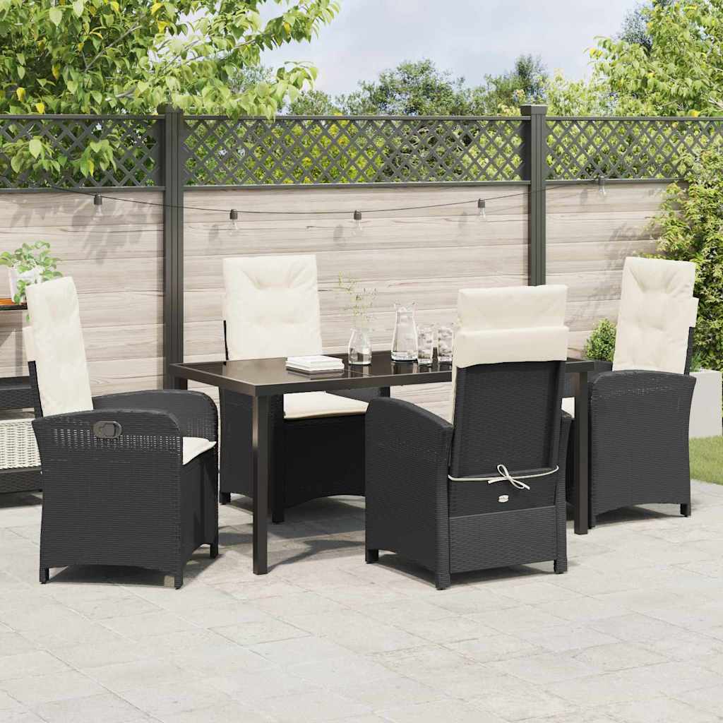 Ensemble de salle à manger pour jardin 5 pcs Noir polyrotin - XIOS