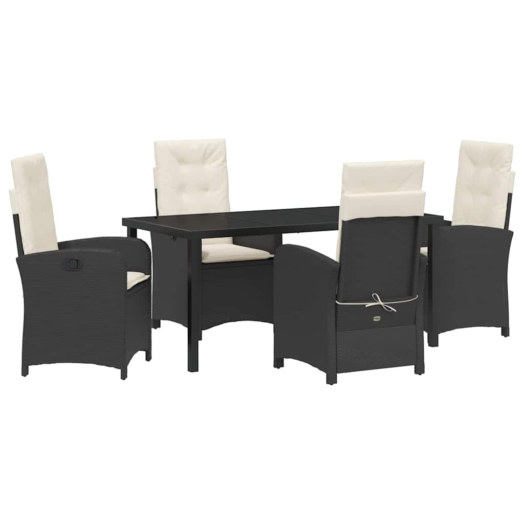 Ensemble de salle à manger pour jardin 5 pcs Noir polyrotin - XIOS