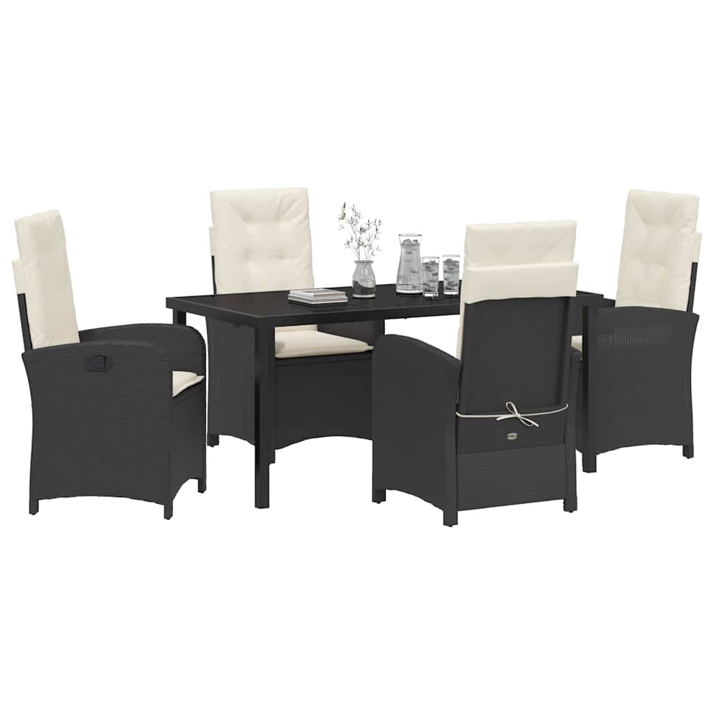 Ensemble de salle à manger pour jardin 5 pcs Noir polyrotin - XIOS