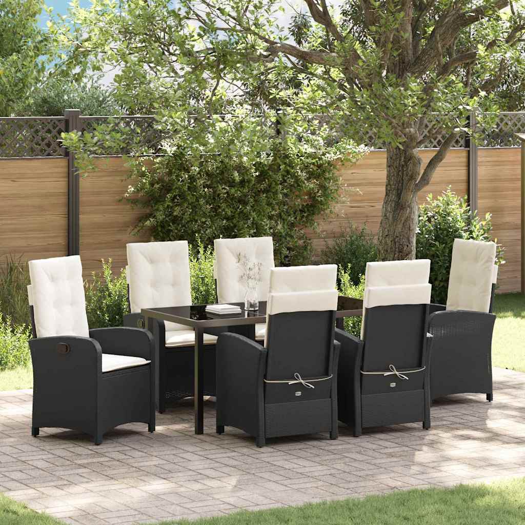 Ensemble de salle à manger pour jardin 7 pcs Noir polyrotin - XIOS