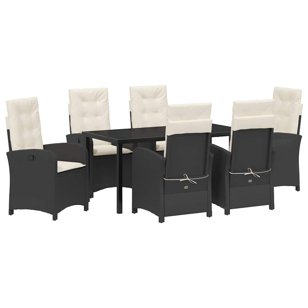 Ensemble de salle à manger pour jardin 7 pcs Noir polyrotin - XIOS