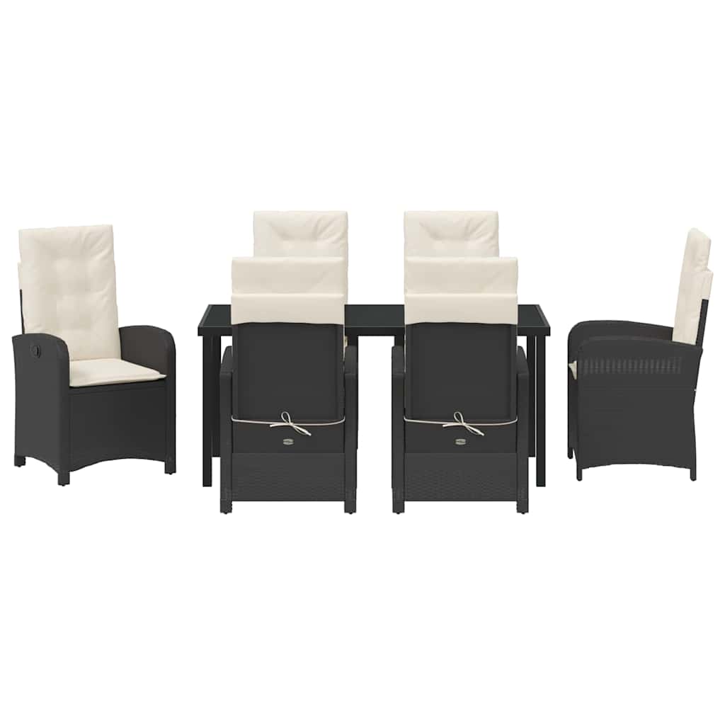Ensemble de salle à manger pour jardin 7 pcs Noir polyrotin - XIOS