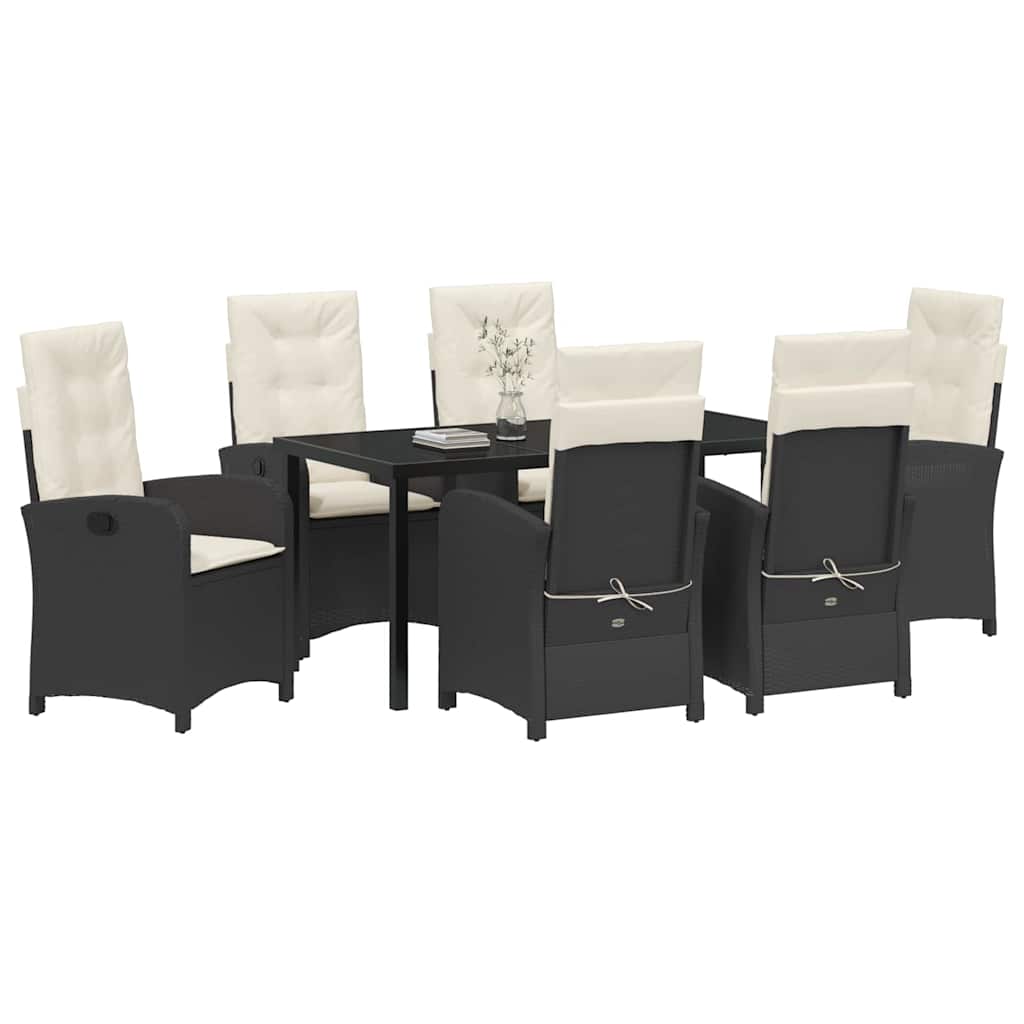 Ensemble de salle à manger pour jardin 7 pcs Noir polyrotin - XIOS