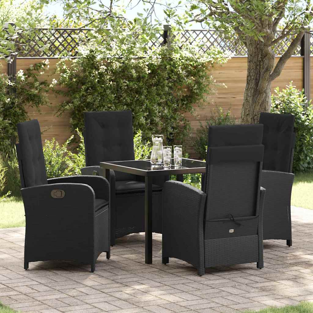 Ensemble de salle à manger pour jardin 5 pcs Noir polyrotin - XIOS