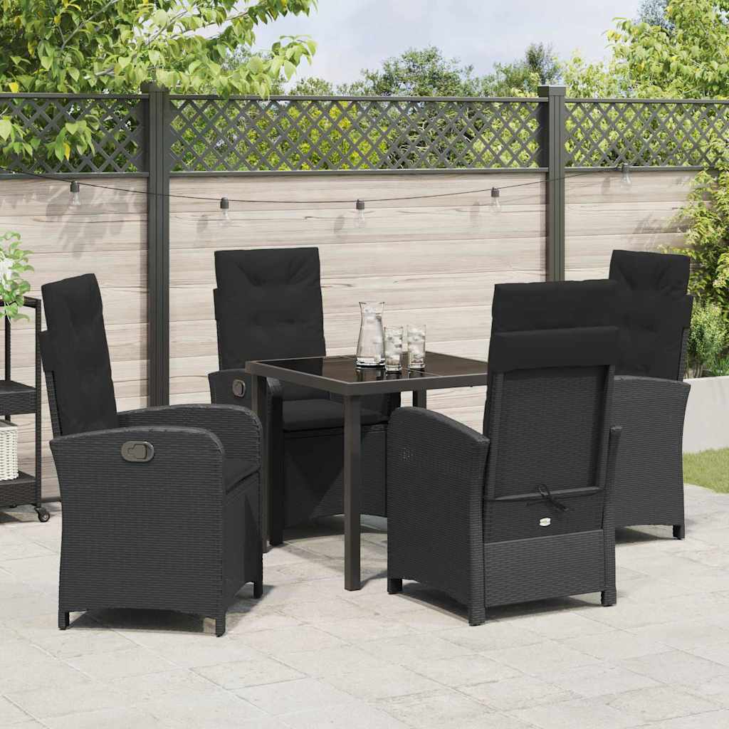 Ensemble de salle à manger pour jardin 5 pcs Noir polyrotin - XIOS