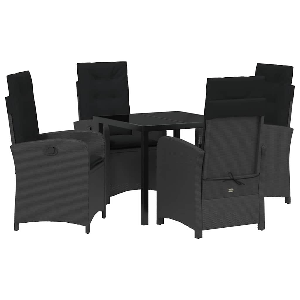 Ensemble de salle à manger pour jardin 5 pcs Noir polyrotin - XIOS