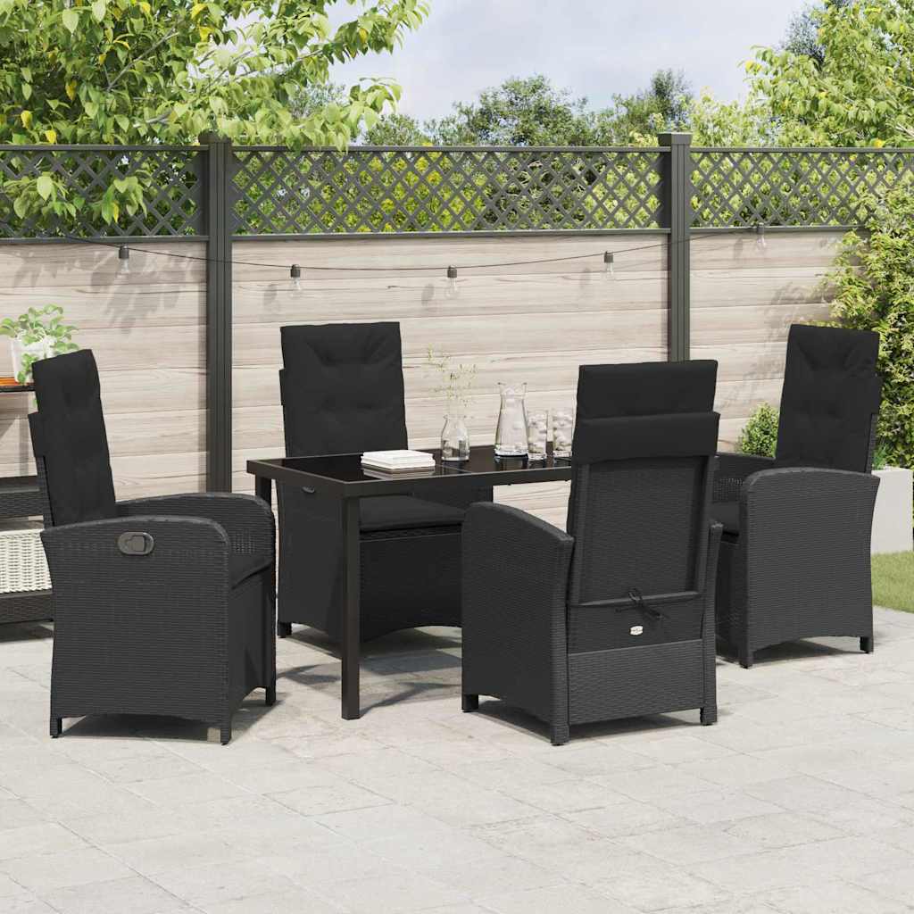 Ensemble de salle à manger pour jardin 5 pcs Noir polyrotin - XIOS