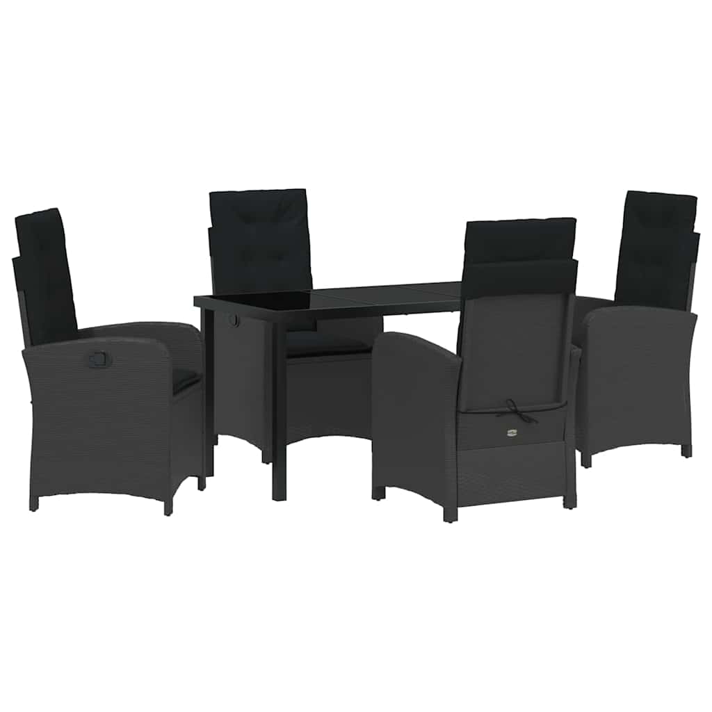 Ensemble de salle à manger pour jardin 5 pcs Noir polyrotin - XIOS