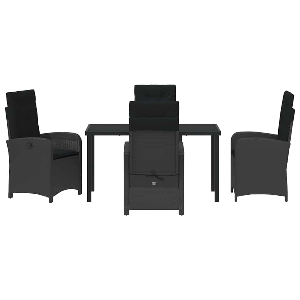 Ensemble de salle à manger pour jardin 5 pcs Noir polyrotin - XIOS