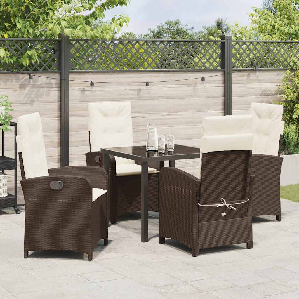 Ensemble de salle à manger pour jardin 5 pcs Marron polyrotin - XIOS